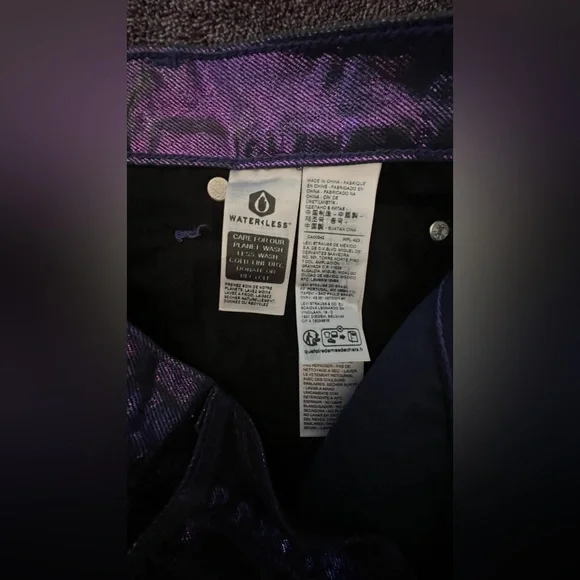 Levi’s Ribcage Metallic Purple Jeans 30 - Picture 5 of 9